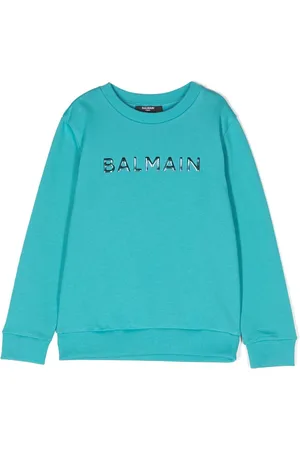 Balmain Embossed-logo cotton sweatshirt