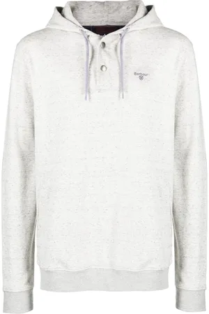 Barbour Men Sweatshirts - Embroidered-logo herringbone-pattern hoodie