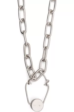Random Identities engraved-logo Chain-Link Necklace - Silver