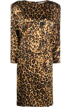 Saint Laurent 1980s leopard print silk dress