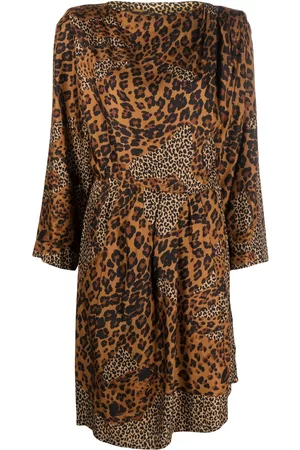 Saint Laurent 1980s leopard print silk dress