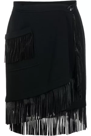 Saint Laurent 1970s fringed wool skirt