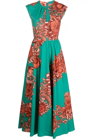 La DoubleJ Floral-print cut-out dress