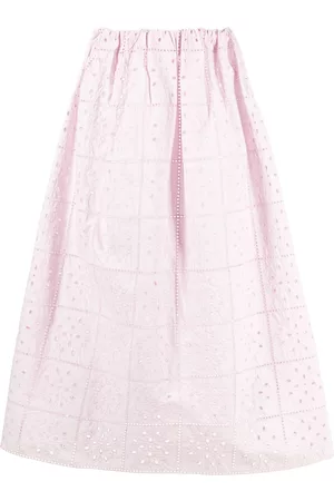 Ganni Broderie-anglaise straight skirt
