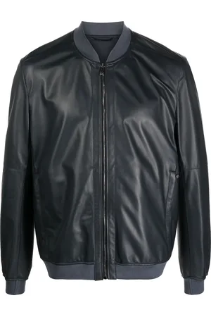 corneliani Men Leather Jackets - Leather bomber jacket