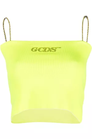 GCDS Crystal-embellished logo tank top