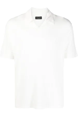 Roberto Collina Men Polo Shirts - Short-sleeve linen-flax polo shirt