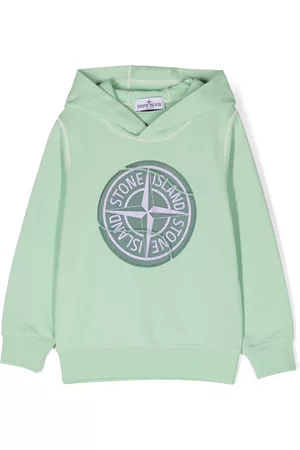 Stone Island Logo-patch cotton hoodie
