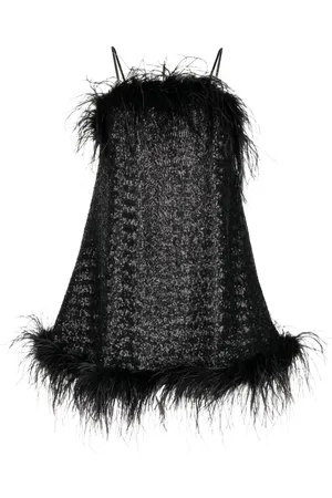 Gilda & Pearl Seraphina feather-trim sequin dress