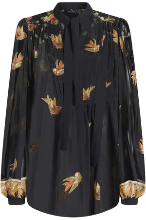 Etro Bird-print silk blouse
