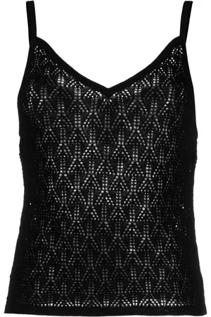 Barrie Pointelle-knit cashmere top