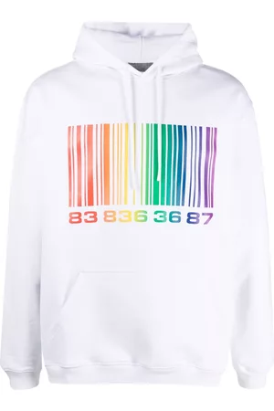 VTMNTS Barcode-print cotton-blend hoodie