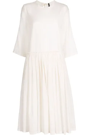 SARA LANZI Round-neck pleated midi-dress