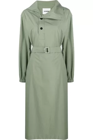Jil Sander Long-sleeve belted-waist dress