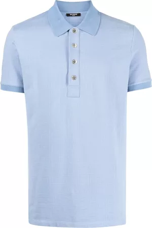 Balmain Monogram-jacquard polo shirt