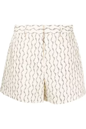 REMAIN Abstract-print cotton tailored shorts