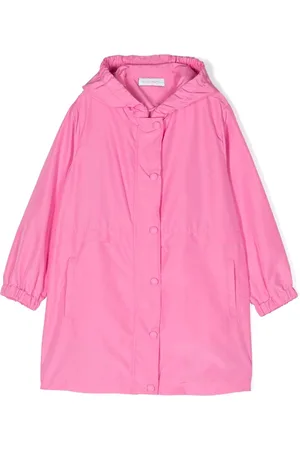 There Was One Kids Girls Rainwear - Logo-print hooded raincoat