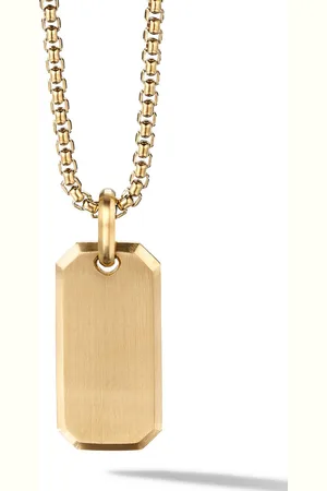 David Yurman 18kt yellow Roman Elongated tag (28mm)