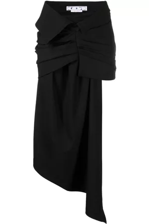 OFF-WHITE Box-pleat asymmetric skirt