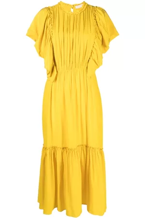 ULLA JOHNSON Flutter-sleeved silk midi dress