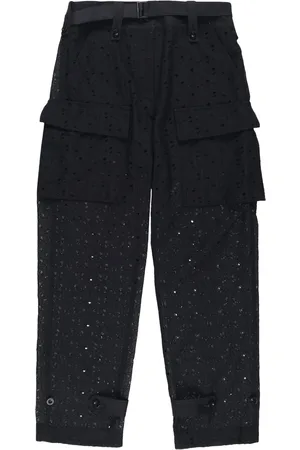 SACAI Logo-embroidery trousers