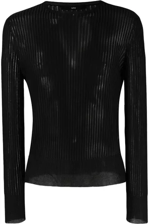 SAPIO Semi-sheer knitted cotton-silk jumper
