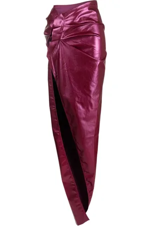 Rick Owens Patent-finish draped skirt