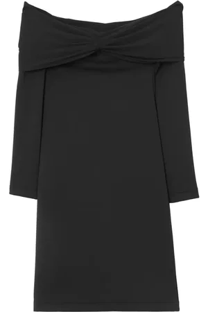 Burberry Gathered-detail off-shoulder midi dress