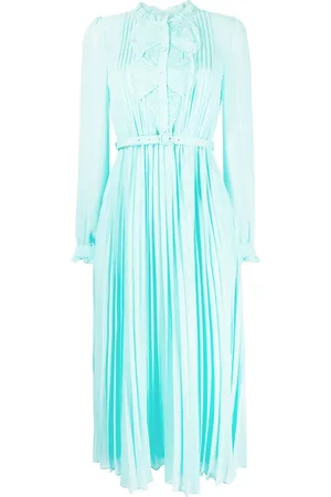Self-Portrait Pleated midi dress