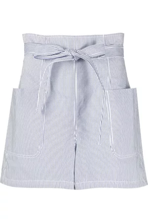 Serafini Striped high-waisted shorts