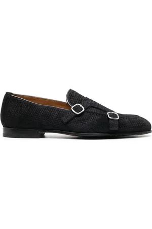 Doucal's Men Shoes - Interwoven leather monk shoes