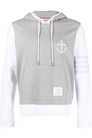 Thom Browne Anchor-embroidery panelled hoodie