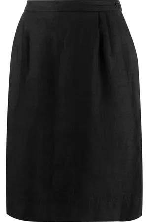 VALENTINO GARAVANI 1980s high-waisted linen pencil skirt