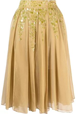 ROMEO GIGLI 2000s sequinned silk pleated skirt