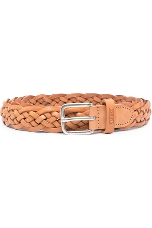 Closed Men Belts - Braided-design leather belt