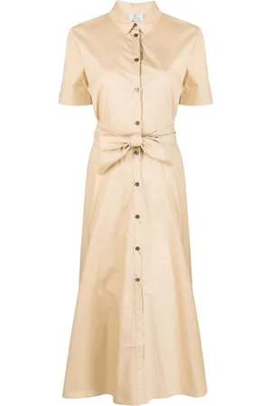 Woolrich Women Casual Dresses - Tied-waist poplin shirt dress