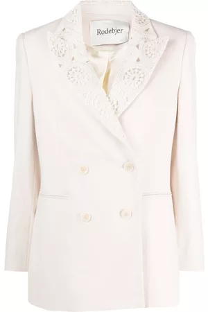 Rodebjer Double-breasted crochet blazer
