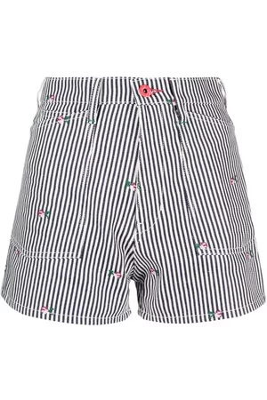 Kenzo Striped embroidered high-waisted shorts