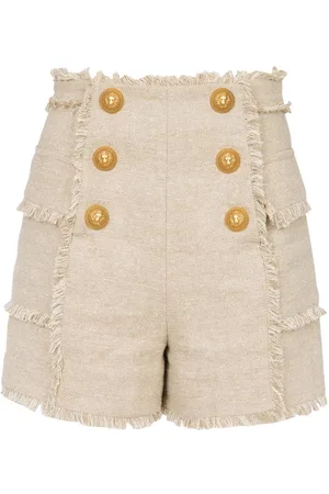 Balmain High-waisted tweed shorts