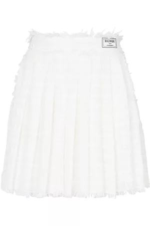 Balmain Pleated tweed miniskirt