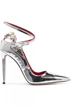HARDOT 120mm metallic leather pumps