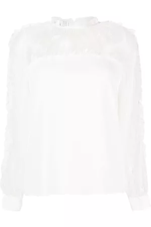 Pinko Chantilly-lace long-sleeved blouse