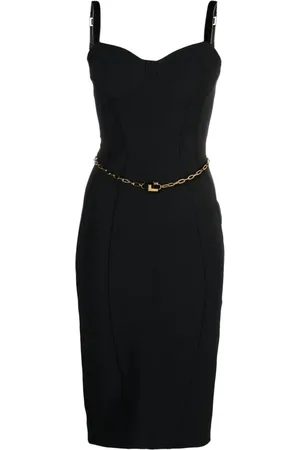 Elisabetta Franchi Bustier belted midi dress