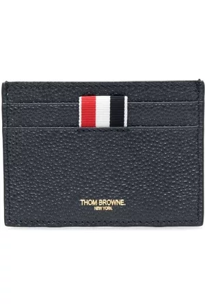 Thom Browne 4-Bar stripe leather cardholder