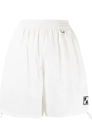 We11 Done High-waisted logo-patch shorts