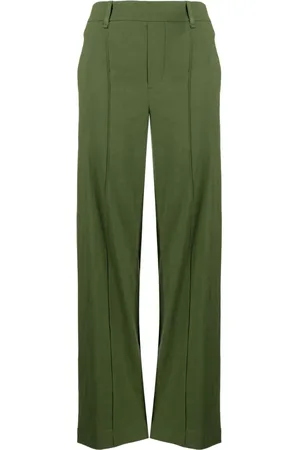 Vince Pintuck-detailing linen-blend trousers