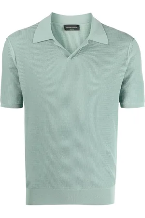 Roberto Collina Men Polo Shirts - Ribbed cotton polo-shirt