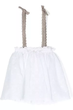LA STUPENDERIA Pleated lace suspender-strap skirt