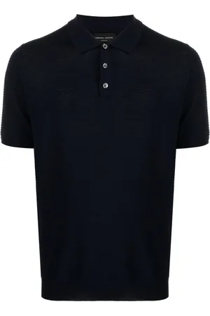 Roberto Collina Men Polo Shirts - Texture-finish cotton polo shirt