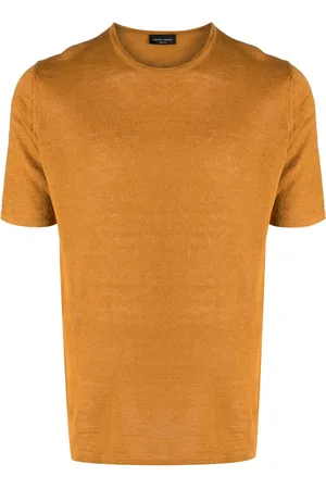 Roberto Collina Men Short Sleeve - Short-sleeve linen T-shirt